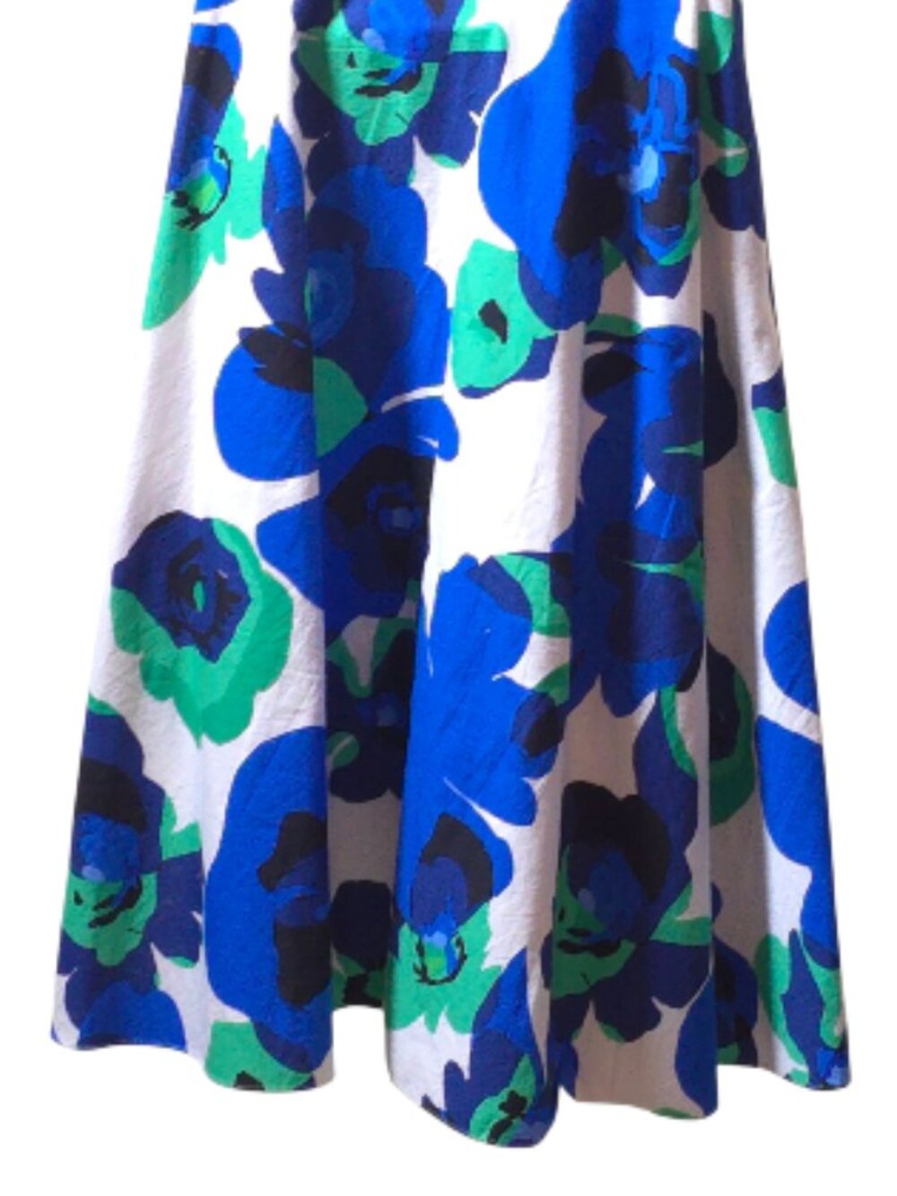 Eliza J Blue Floral Shirt Dress Size 12 Cotton Tie Waist Button Front Midi - Picture 8 of 13